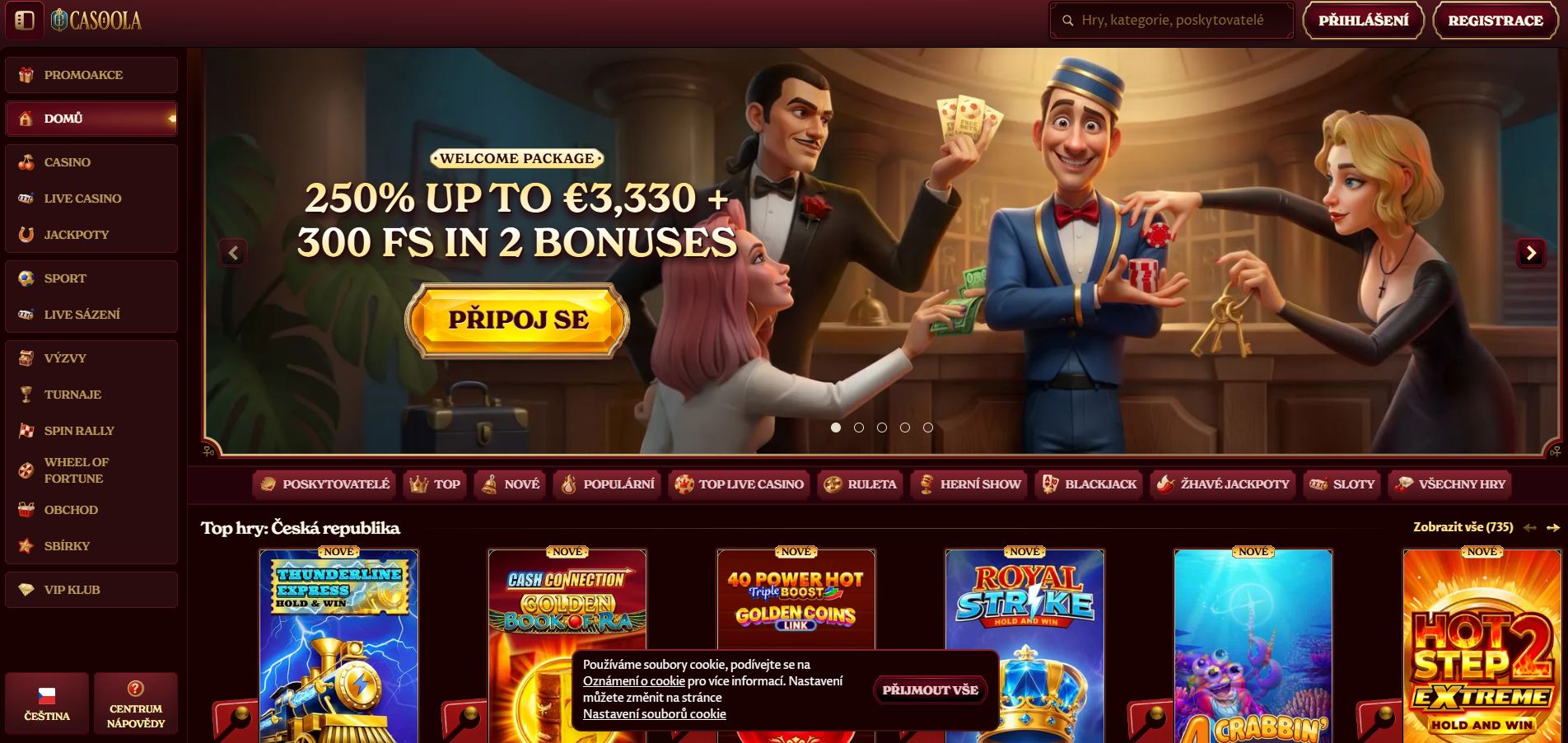 Casoola - Stylové online casino Casoola s elegantním prostředím