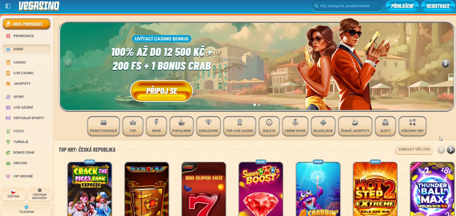 Vegasino - Vegas styl casino Vegasino s autentickou atmosférou